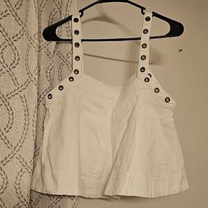 Free People (XS)White Tank Top with Button Details